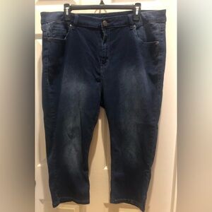 Avenue Women's Hombre Blue Cropped Jeans Size 20